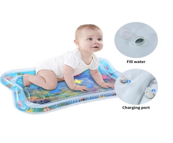 Babykinder aufblasbare Wasserspielmatte aufblasbar verdickte PVC Säuglingsbauchzeit Playmat Kleinkind Spaß Aktivität Play Center Wassermatte FO6966908