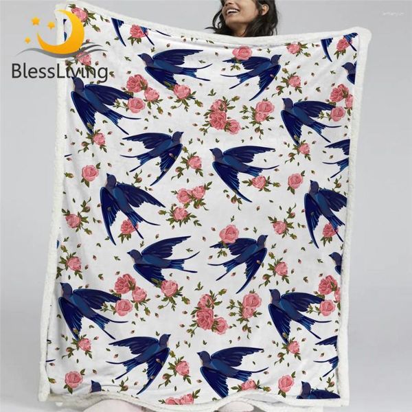 Одеяла благословит живые весенние птицы шерпа флисовые одеяло плаще плюшевые покрывало