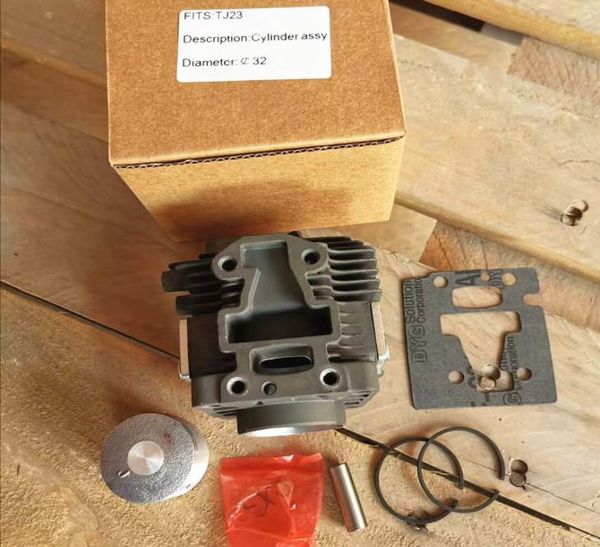 Zylinderkolbenkit 32mm Anpassungen Kawasaki TJ23 TJ23E TJ23V Hedge Trimmer Zylinder W Piston Ring Pin Clips Pinselschneider Ersatz2019428