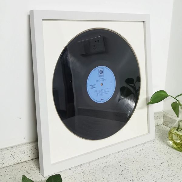 Frame LP Vinyl Record Album Frame in legno Visualizza, cornice fotografica con pignone in legno plexiglass match lp record insert poster