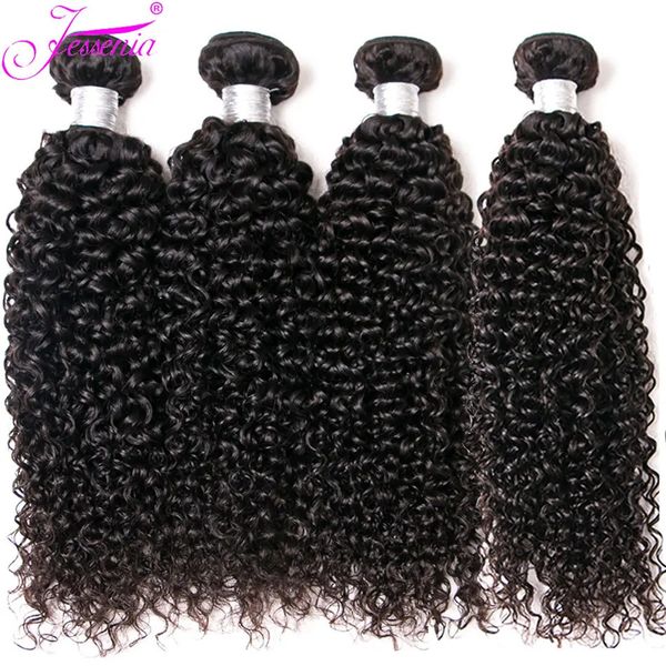 Ткани бразильский сырой извращенные кудрявые 3 4bundle Deals Virgin Hair Natural Black 826 -дюймовый 100% Cheveux Real Human Hairweave 240408