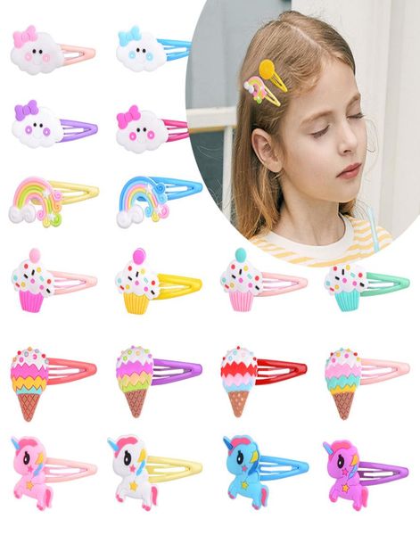 Meninas meninas barrettes clipes princesas hairpins infantil nuvem fruta animal arco -íris forma de cabelo de cabelo simples clipe bb fofocos simples a6180206