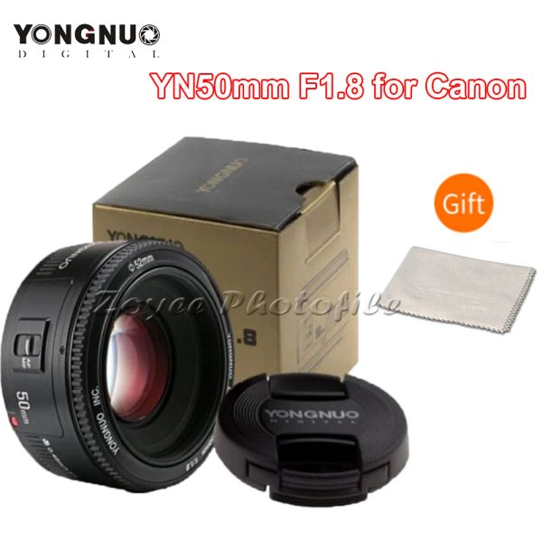 Acessórios Yongnuo yn50mm yn50 f1.8 lente de câmera ef 50mm lentes mf mf para rebelde canon t6 eos 700d 750d 800d 5d Mark II iv 10d 1300d yongnuo
