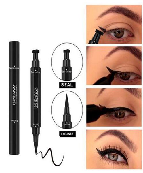 Handaiyan doppelt beendet flüssiger Bleistift Eyeliner Dreieck Dichtung Eye Liner Stempel lang anhaltende Cat -Augenflügelstil Make -up -Stempel 3157291