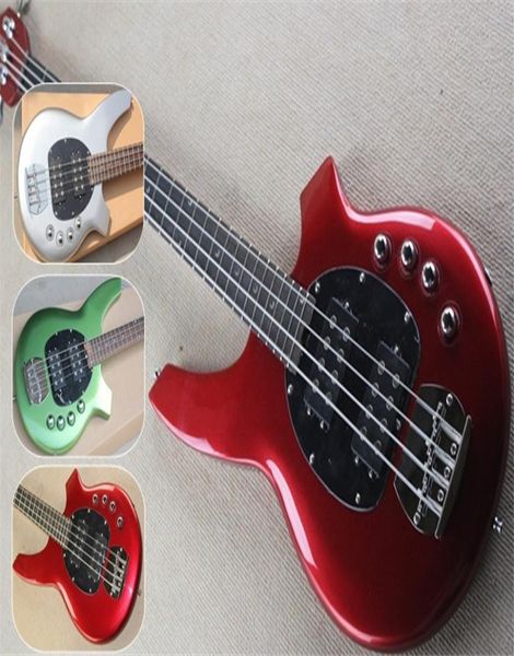 MUSIC M 4 String Bassbongo Bass Guitarred Green Green Dual Battery Packrosewood Taste Moon Inlay24 Frethh Pickups1502699