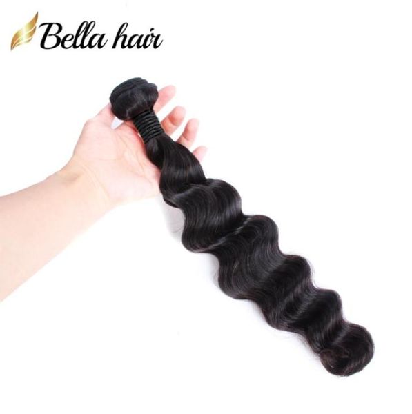Einzelhandel 1 Bündel peruanische malaysische indische brasilianische Haarverlängerungen Lose Deep Wave Wavy Farmable Black Color Human Hair Webe 1pc2910108