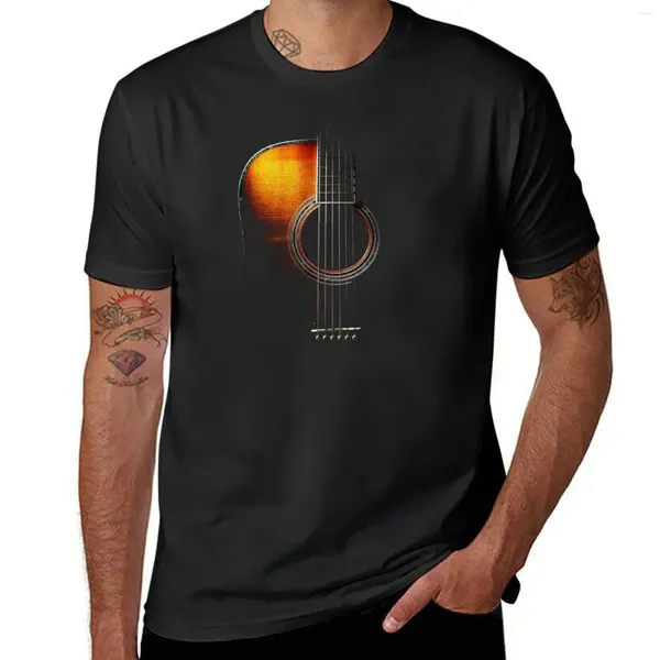 Erkek Polos Renk Akustik Gitar Hi-Lite T-Shirt Funnys Estetik Giysiler Tişört Erkekler