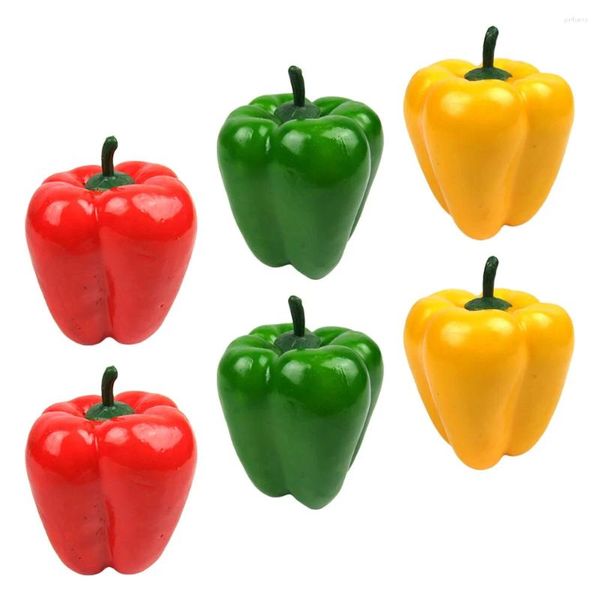 Dekorative Blumen 6pcs künstliche Pfeffer lebensee Dekor Requibles Gemüse Models Modell Chili