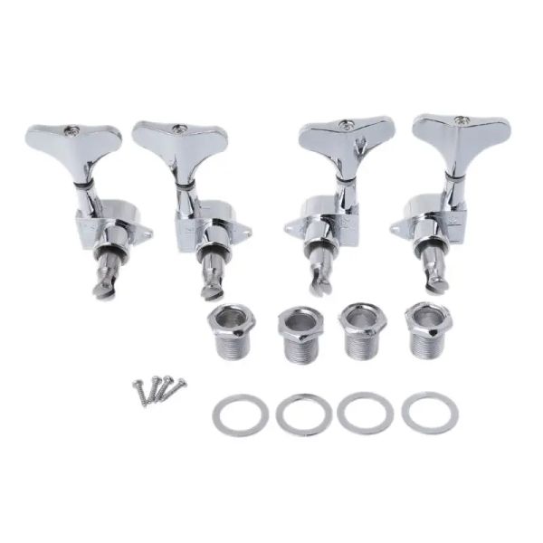 Kablolar 4 String Bas Gitar Mühürlü Tuner Tuning Pegs Makine Başlıkları 2R 2L