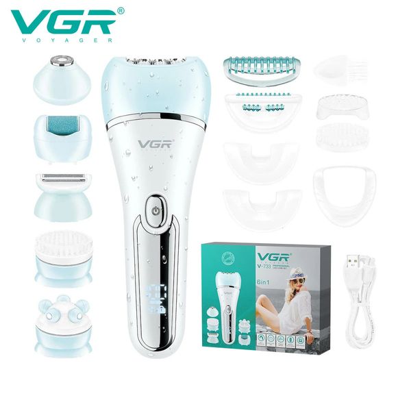 VGR Removedor de cabelo Recarregar o corpo de biquíni do corpo da perna Lady Shaver Subraxs Remoção de cabelo Epilador para mulheres V-733 240409