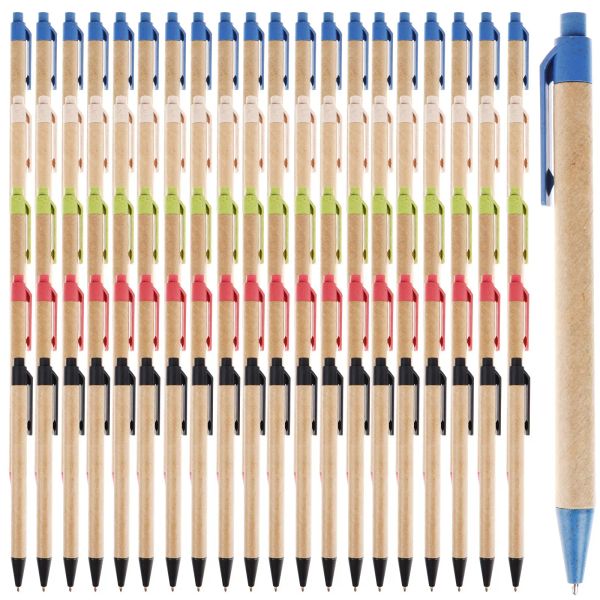 Stifte 50pcs Neue Kraftpapier umweltfreundlichen Kugelschreiber 1,0 mm für Schüler schreiben und zeichnen Büro Schreibwaren Großhandel