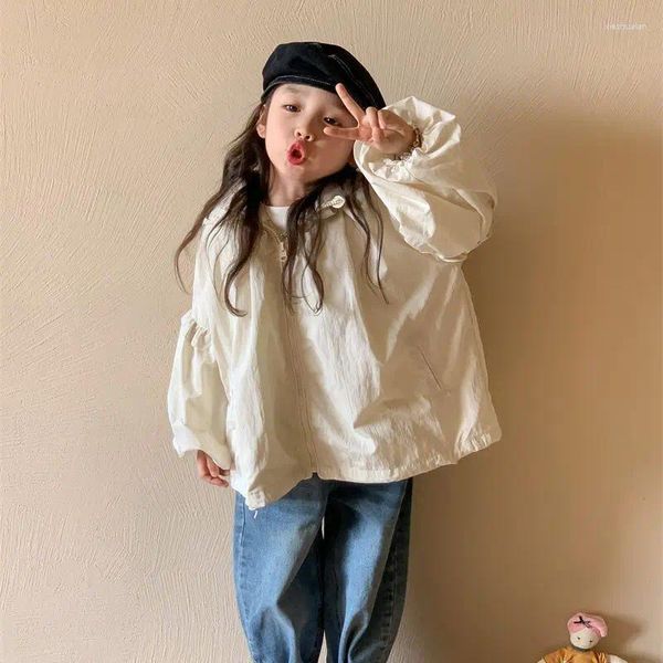 Jaquetas 2024 Autumn's Children's Roupes Bubble Slave Modyable Girls 'Windbreaker com capuz de capuz de capuz