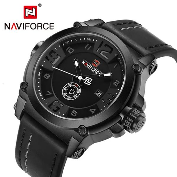 Naviforce Top Luxury Brand Men Sports Military Quartz Watch Man Data analógica Relógio Strapwatch de pulseira Relogio Masculino 240414