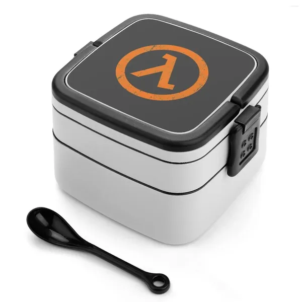 Dinkware Mezza vita Simbolo Lambda Simbolo Bento Box Student Camping Lunch Boxes Game Game Game Gamer Video Gamer