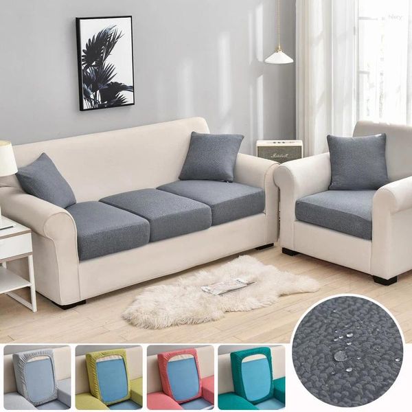 Tampa a cadeira à prova de água Jacquard Sofá Cushion Cover Elastic for Living Room Armchair Corner Cushions Seats Slipcover Couch