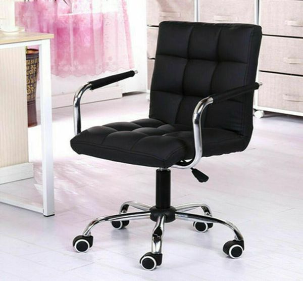 Yeni Modern Ofis Yönetici Sandalye PU Deri Bilgisayar Masası Görev Hidrolik Siyah1427481