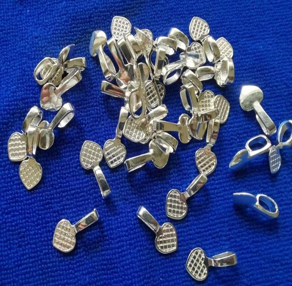 200pcs cola de metal banhado a prata no charme de foco pingente em branco Cabochon Settings A11586SP para jóias fabricado3530456