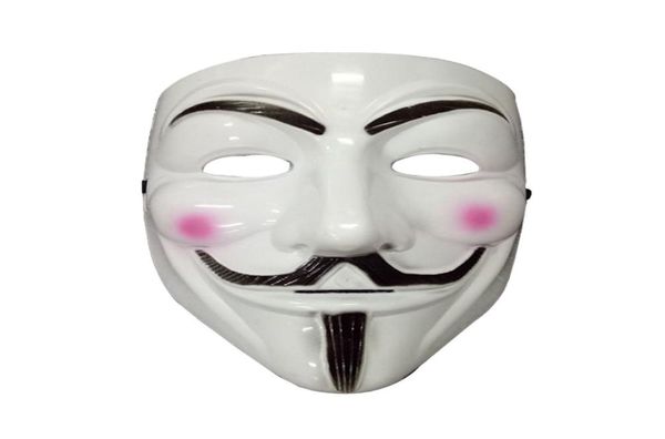 Accessori in costume V Maschere a forma per uomini Halloween Vendetta Party Mask Mask Classic Cosplay Mens White Yellow7401815