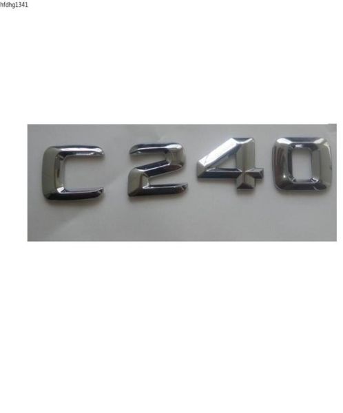 Crome 3D Abs Plastic Car tronco traseiro Cartas de emblema Decalque de emblema para C Classe C2402450215