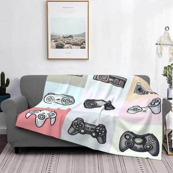 Decken Plaid Gamepad Decke Sofa Cover Flanelldruck Collage Videospiel