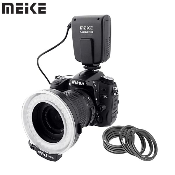 Flash Meike FC100 RO LED Ring Canon Nikon Pentax Olympus Panasonic DSLR Kamera Flash V HD130