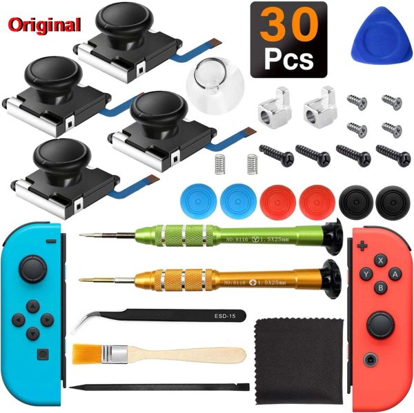 Lautsprecher 30 in 1 Original 3D Analog Joystick JoyPad Ersatzlinks/rechts 3D -Joystick -Sensor -Reparatur -Kit für Nintendo Switch Controller