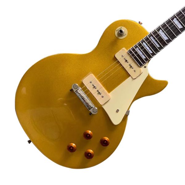 Guitarra uma guitarra elétrica Golden LP com aparência requintada, som espesso e elástico, livre de taxa de transporte e entregue à casa