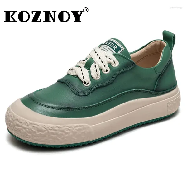 Scarpe casual koznoy 4cm women piattaforma a cuneo sneakers stivali ergonomici stivali primaverili vere velo da donna in pelle autunno caviglia