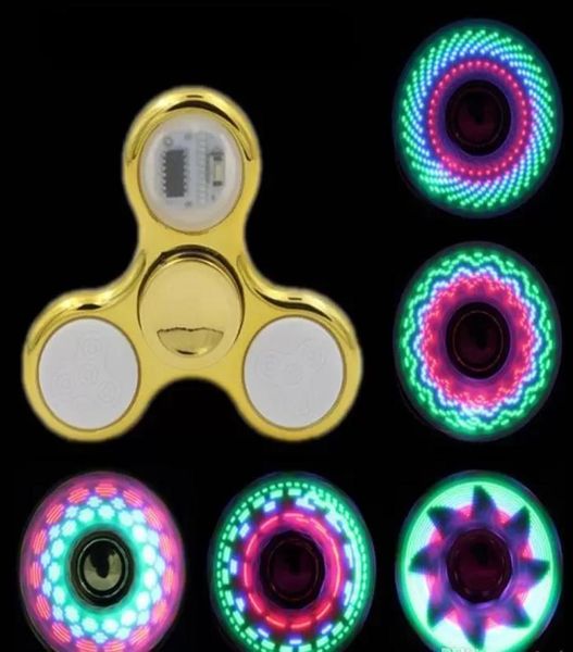Luvas Cool mais LED LED Mudança de spinners Toy Pack Kids Toys Auto Mudança padrão 18 Estilos com arco -íris