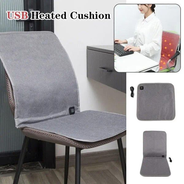Tapetes portáteis Cadeira de almofada de assento dobrável portátil Cadeira de almofada elétrica Casa de aquecimento elétrico carro de 3 lados de escritório