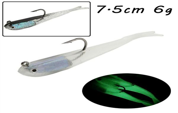 1pc 75см 6G Мягкая бионическая рыбацкая рыбалка приманка черная светящаяся из ПВХ приманка искусственные приманки для рыбалки B7644507654