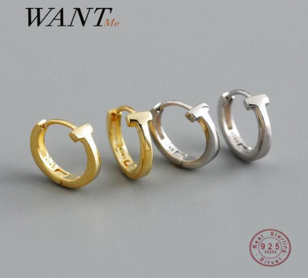 Wantme 925 Sterling Silver Fashion Coreano Minimalista letra t abraçando brincos para mulheres homens punk rock rock nariz jóias 210504443706