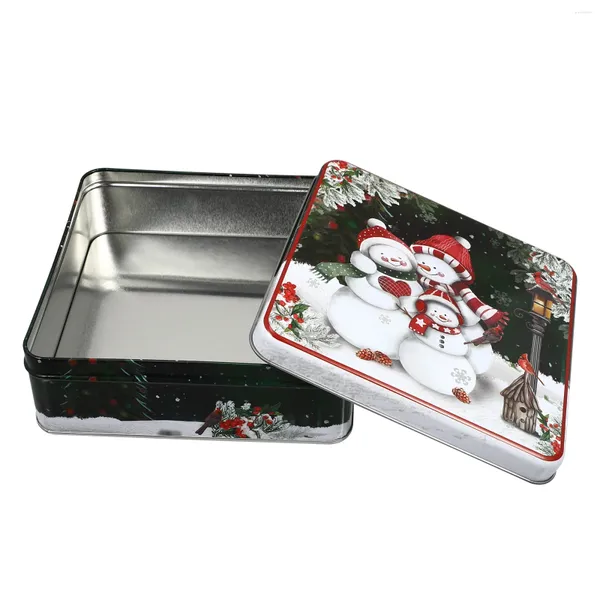 Aufbewahrung von Flaschen Biscuit Box Cookie Container Weihnachten Süßigkeitenhalter Stempel Weihnachtsgeschenk kleine Koffer Eisen