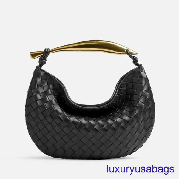 Designer Womens Classic Sardine Tote Bag Kleine Intrecciato Lederbeutel mit Metallic Top Griff Italien Luxusbrand Griff Bag Breite 33 cm Magnetverschluss 031g