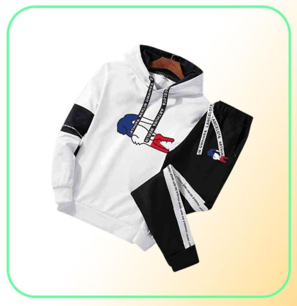 Sonbahar En Popüler Marka Takip Kapşonlu Kazak ve Jogger Pants Klasik Menwomen Günlük Günlük Spor Hoodie Jogging Suit G125221860