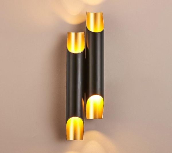 Lampade da parete con tubatura moderna tubo da bagno parete soggiorno camera da letto bianca in oro nero arte liming LED Sconce Lighting5034986