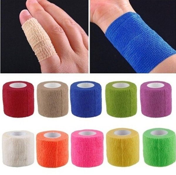 Tamanho 45m x 5cm Bandage Finger Wrist Support Soccer Basketball Sports Sport Support Kneepad Support Tape Firstaidsupplie HEA4901276