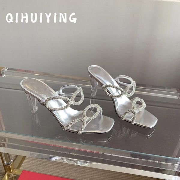 Slippers 2024 qihuiyying artesanal de cristal de cristal de chão