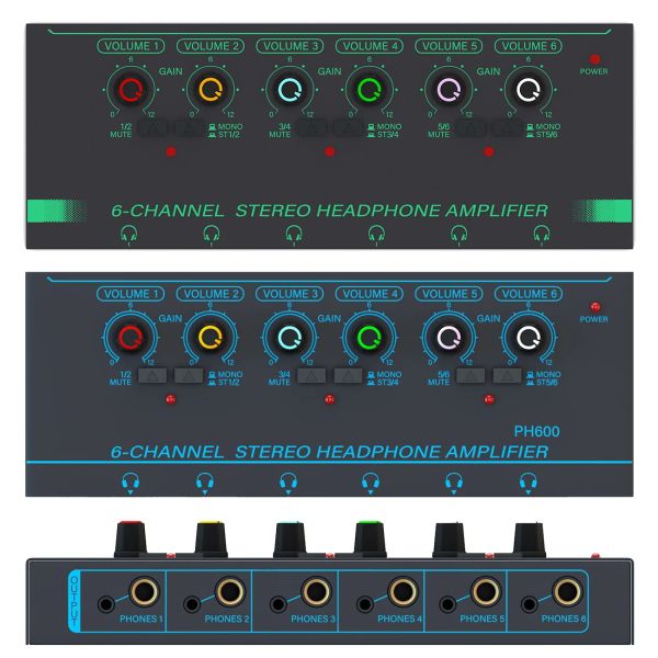 Усилители Ultra Lownoise 4 6 каналов Стерео Усилитель Учащиков Портативный мини -амплификатор наушников для записи монитора для записи монитора