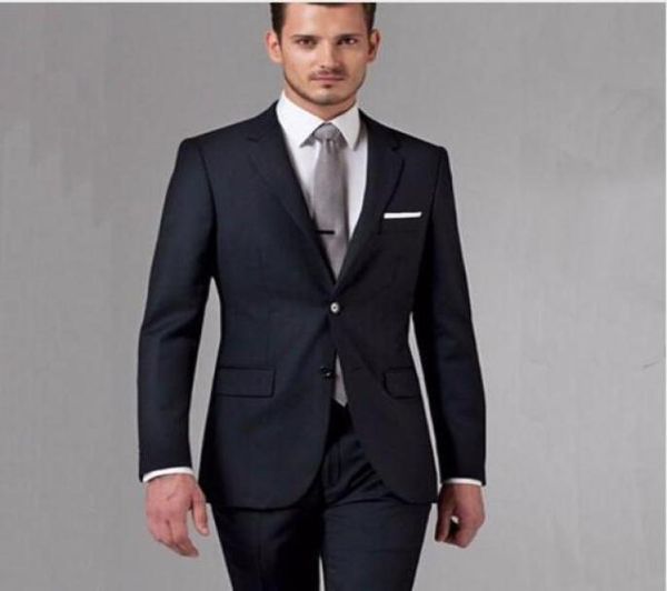 Black Business Men Suits Made personalizada Made Made Lutes Black Wedding Futes para homens alfaiate feito noivo Tuxedos de lã para MEN2022141