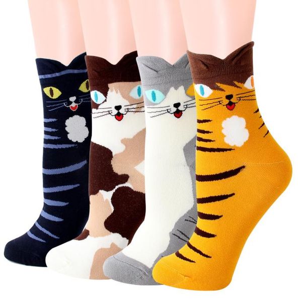 Осень и зима Новая кошка милые хлопковые носки повседневные для взрослых носков большие женские 2217342