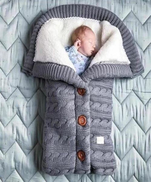 Новорожденный ребенок -детский спальный одеял вязаный вязаный крючок зимний теплый мягкий пеленка для спальной пакета.
