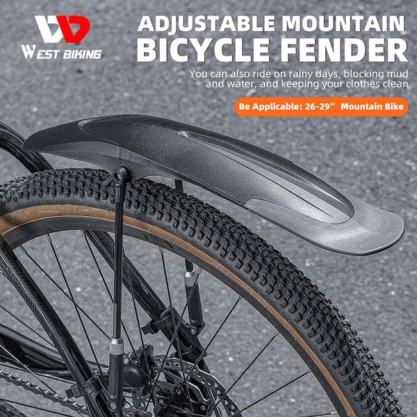 Westbiken 29 Zoll MTB Widden Mubguard Set universeller einstellbarer vorderer hinterer Kotflügel für Moutain Bike Tive Installation240410