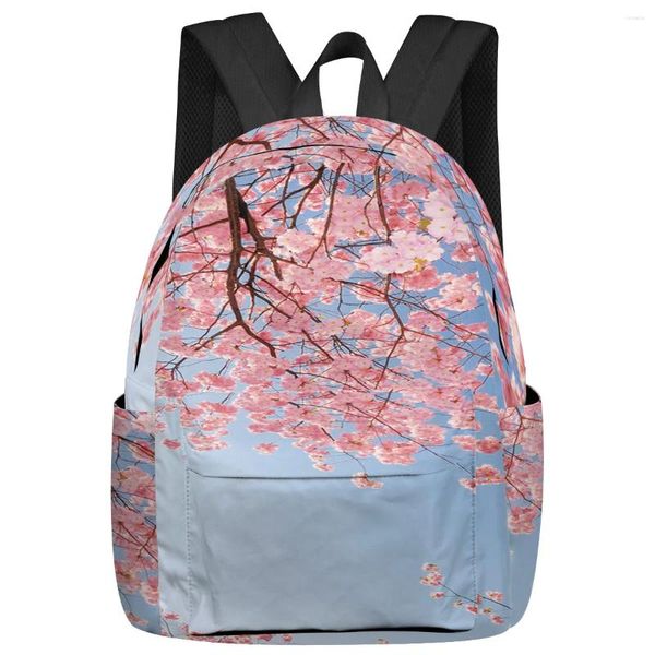 Backpack Japan Pink Cherry Sky Student School Bags Laptop Custom For Men Mulheres Viagem feminina Mochila