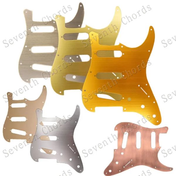 Guitar Metal Aluminium 11 Löcher SSS Guitar Pickguard Antiskratchplatte für St Fd E -Gitarre Gold Bronze