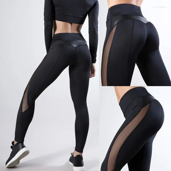 Yoga Outfits 2024 Patchwork Women Pants Sports Mesh Sexy Skinny Push Up Leggings Gym S-XL Dimensioni