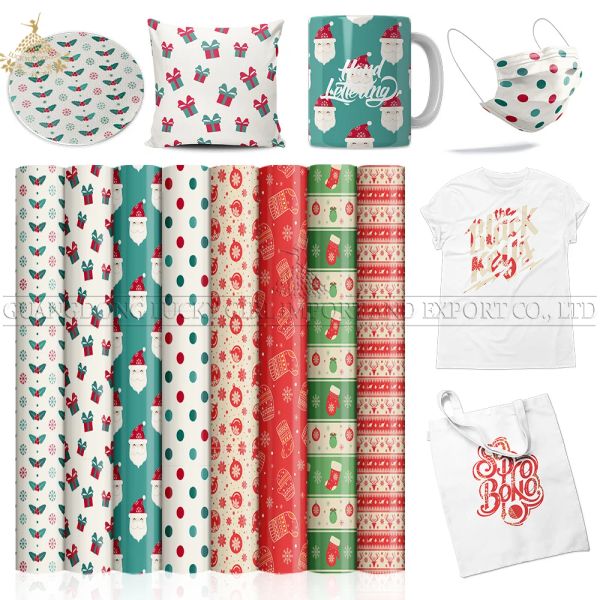 Filme Lucky Goddness 8 PCs 12*12 in Weihnachtsmuster Sublimation Paper Cricut Joy für Mauspads Inusible Transfer Tinyl Vinyl geeignet