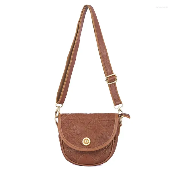 Umhängetaschen Messenger Real Leder Frau 2024 Birle ZipperHasp kleine modische Vintage lässige Mobile Wallet Crossbody Tasche