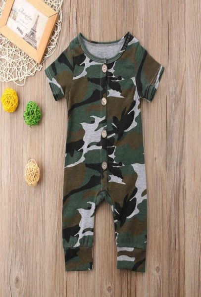 Fashion Cool Boy Jumpuits 024m UK Stock neonato per bambini bambino mimetico vestiti per salto per salto per salto gigottoni G2205214860069