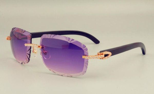 2019 Direct S DHL Продажа солнцезащитные очки для линз 83000752 натуральные черные рога тоже стаканы роскошные бриллианты Unisex Sunshade9727083
